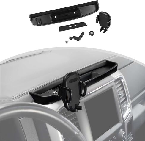 CheroCar for Ram Phone Holder, Phone Mount Storage Tray Multi-Mount Dash Holder Cellphone System Kit Compatible with 2010-2017 Dodge RAM,Black-F in Saudi Arabia
