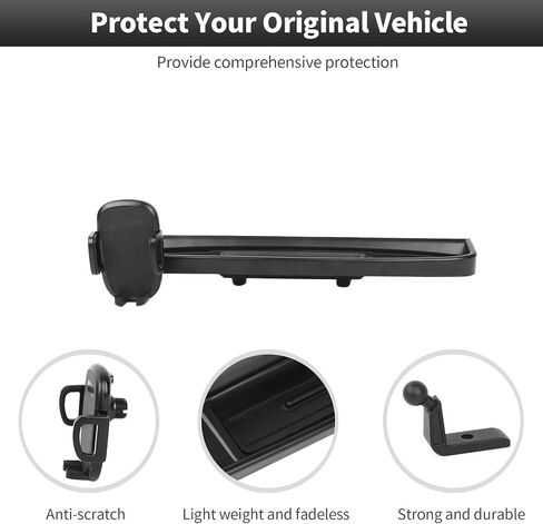 CheroCar for Ram Phone Holder, Phone Mount Storage Tray Multi-Mount Dash Holder Cellphone System Kit Compatible with 2010-2017 Dodge RAM,Black-F in Saudi Arabia