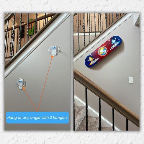 | Skateboard Deck Hanger | Clear Hanging Display Mount for Skateboards and Longboards | Gift for Skaters in Saudi Arabia
