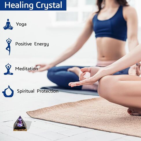 هرم أورغون للطاقة الإيجابية، هرم كريستالي وأحجار شفاء، مولد طاقة كريستالي للحماية من الإجهاد، تقليل الشفاء، التأمل، جذب الثروة المحظوظة (تاي تشي) in Kuwait