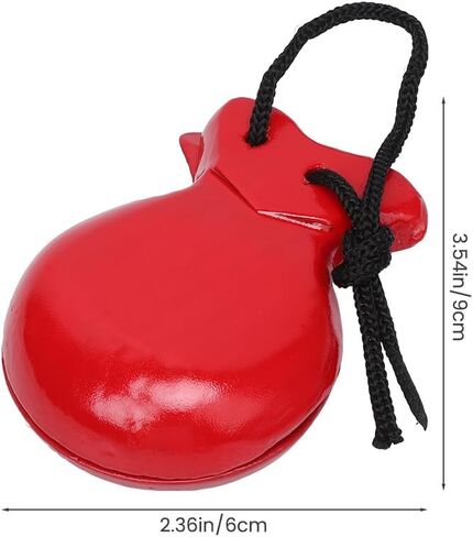 4 قطع من صنجات الأصابع الخشبية، صنجات موسيقية أداة موسيقية تعليمية لوح التصفيق آلات إيقاعية موسيقية للبالغين (أسود وأحمر) in Kuwait