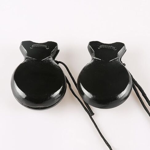 4 قطع من صنجات الأصابع الخشبية، صنجات موسيقية أداة موسيقية تعليمية لوح التصفيق آلات إيقاعية موسيقية للبالغين (أسود وأحمر) in Kuwait