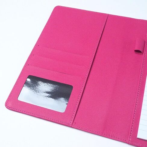 AHZOA Colorful 4 Pockets A5 Size Memo Padfolio S1, Including 5 X 8 Inch Legal Writing Pad, Synthetic Leather Handmade about 6.3 X 8.7 Inch Folder Clipboard Holder (light pink) in Saudi Arabia