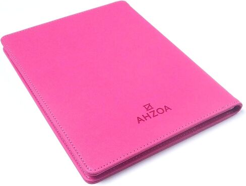 AHZOA Colorful 4 Pockets A5 Size Memo Padfolio S1, Including 5 X 8 Inch Legal Writing Pad, Synthetic Leather Handmade about 6.3 X 8.7 Inch Folder Clipboard Holder (light pink) in Saudi Arabia