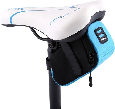 Bike Saddle Bag Super Light Polyester Bicycle Seat Saddle Bag Under-seat Zippered Opening Storage Bag for Most Kinds of Bicycles(black) in Saudi Arabia