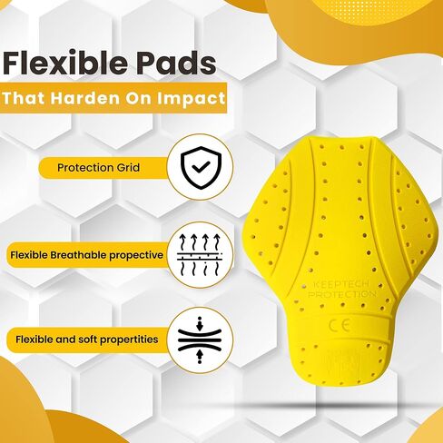 MOTOSTYLEWEAR - وسادة حماية خلفية معتمدة من المستوى 2 من CE، 17 بوصة × 12.50 بوصة كبيرة معتمدة من CE، حشوات واقية للدرع الخلفي قابلة للتنفس لسترات الدراجات النارية. in Kuwait