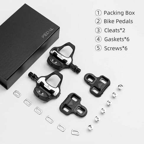 ROCKBROS Bike Pedals Road Bicycle Pedals Cleats Set Clipless Pedals Compatible with Look KEO Structure in Saudi Arabia