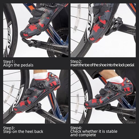 ROCKBROS Bike Pedals Road Bicycle Pedals Cleats Set Clipless Pedals Compatible with Look KEO Structure in Saudi Arabia