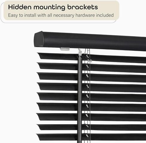 Cordless Light Filtering Mini Blind - 36 Inch Width, 48 Inch Length, 1" Slat Size - Alabaster - Cordless GII Morningstar Horizontal Windows Blinds for Interior by Achim Home Decor in Saudi Arabia