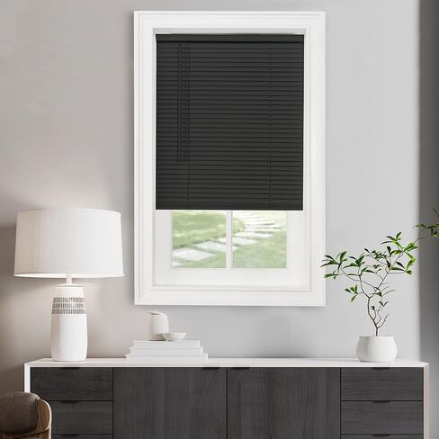 Cordless Light Filtering Mini Blind - 36 Inch Width, 48 Inch Length, 1" Slat Size - Alabaster - Cordless GII Morningstar Horizontal Windows Blinds for Interior by Achim Home Decor in Saudi Arabia