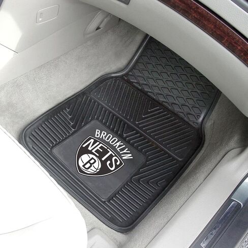 FANMATS NBA Brooklyn Nets Vinyl 2-Pack Utility Mats , Black , 14"x17" in Saudi Arabia