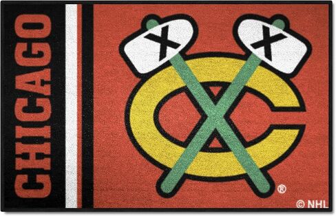 FANMATS 19258 Chicago Blackhawks Starter Mat Accent Rug - 19in. x 30in. | Sports Fan Home Decor Rug and Tailgating Mat Uniform Design in Saudi Arabia