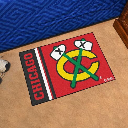 FANMATS 19258 Chicago Blackhawks Starter Mat Accent Rug - 19in. x 30in. | Sports Fan Home Decor Rug and Tailgating Mat Uniform Design in Saudi Arabia