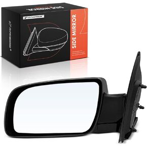 A-Premium Driver Side Manual Door Mirror - Compatible with Chevrolet Astro & GMC Safari, 1988-2005 - Non-Heated Manual Folding Black(Paint to Match) Outside Rear View Mirror