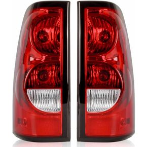 RANSOTO Tail Light Compatible with Chevy Silverado 1500 2500 3500 2003 2004 2005 2006 Driver and Passenger Taillight Rear Brake Lamps - Includes Bulb and Harness