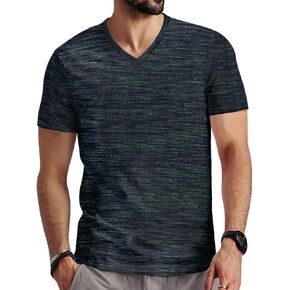 Mens V Neck T Shirts Casual Stylish Graphic Stretch Short Sleeve T-Shirt Cotton Tees Tops Shirt