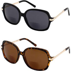 Yogo Vision Bifocal Reading Sunglasses for Women-Classic Square UV400 Sun Protection Outdoors Readers Eyewear