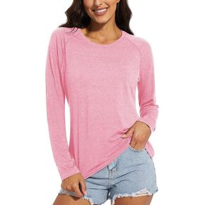TACVASEN Women T Shirts Long Sleeve Sun Protection Shirts UPF 50+ Workout Shirts Running Shirts Athletic Shirts Violets