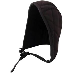 Medieval Cotton Padded Coif Arming Cap – Black, Heavy Stitching, Cotton Padded Armour Cap