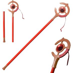 57.5" Red Anime Frieren Staff Cosplay Costume Cane Walking Stick for Costume Accessories Props-Assembly Required
