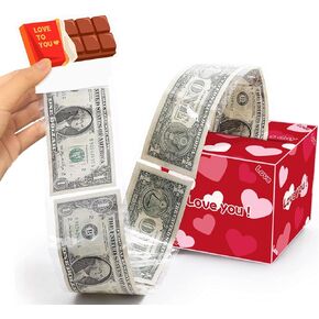 Happy Birthday Day Money Box for Cash Gift Pull,Money Gift Boxes for Cash,Money Box for Cash Gift Black & Gold Money Holder for Cash with Pull Out Card DIY Set Surprise Birthday Gift Box (C)
