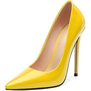 Stiletto High Heels Pumps for Women Patent Pointed Closed Toe Slip on Classic Sexy Wedding Dressy Shoes