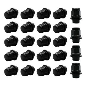 24pcs M12x1.5 Lug Nuts Hex 13/16'' (21mm) Black OEM Factory Style Mag Seat Lug Nuts Replacement Compatible with Toyota Lexus Factory Wheels
