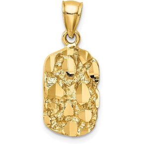 Diamond2Deal 14k Yellow Gold Nugget Pendant