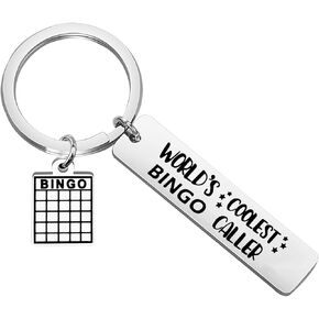 WSNANG Funny Bingo Player Gift World's Coolest Bingo Caller Keychain Bingo Winner Gift Bingo Lover Gift