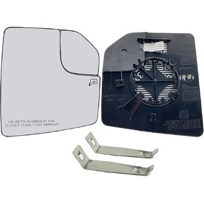 F150 Passenger Side Heated Mirror Glass Compatible with 2015 2016 2017 2018 2019 2020 F150 Right Power Heated Convex Mirror Glass FL3Z17K707A with Blind Spot Mirror and Rear Holder F150 Mirror