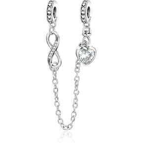 925 Sterling Silver Monster Castle Mouse Head Rose Dangle Charms for Bracelets Necklaces,Married Couple Kiss Infinite Heart Safety Chain Charm Pendants Beads Jewelry Gift for Women