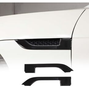 Daeiclru Car Fender Side Vents Cover Compatible with Jaguar F-Type 2013-2020, ABS Side Fender Air Vent Outlet Cover Trim Exterior Accessories (Black)