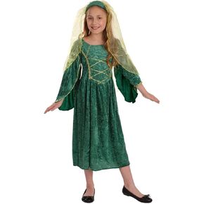 fun shack Green Girls Renaissance Costume, Medieval Princess Costume for Girls, Medieval Costume Girls