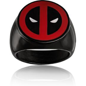 Marvel Deadpool Ring - 316L Stainless Steel, Men's Jewelry, Size 10