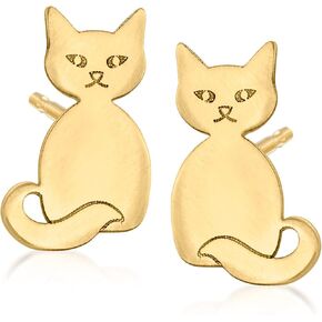 Ross-Simons Italian 14kt Yellow Gold Cat Stud Earrings
