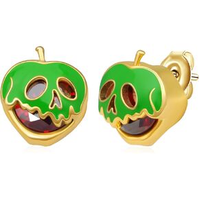 Poison Apple Earrings 925 Sterling Silver Evil Queen Earrings Apple Skull Face Jewelry Gift Cosplay for Evil Queen Accessories for Women Men
