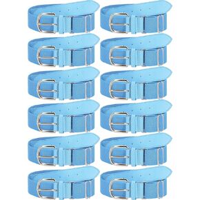 12 Pieces Baseball Belts Bulk Softball Belts Elastic Leather Belt Adjustable Teal Softball Belt Stretch Sports Belt