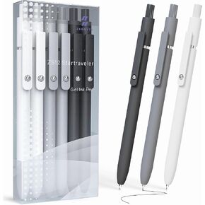 High-End Aesthetic Gel Ink Pens(6Pens+3Refills), 0.5mm Fine Point for Smooth Writing, Retractable Design, Ideal for Journaling and Note-Taking, Stylish Office and School Supplies, Gift Choice