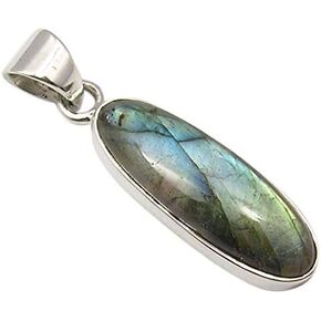 925 الفضة الاسترليني قلادة اللابرادوريت الأزرق 1.3 "أزياء حجر عيد الميلاد العروض الساخنة in Kuwait
