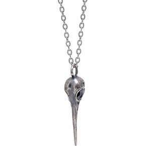 Paialco Gothic Sterling Silver Bird Head Skull Skeleton Charm Pendant for Men Women Halloween