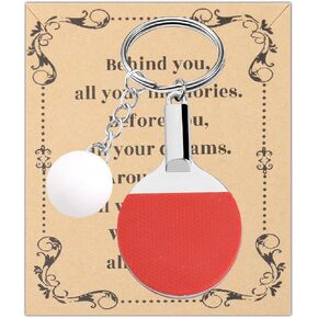FEELMEM Table Tennis Jewelry Ping Pong Bat Keychain Ping Pong Sports Lovers Gift Ping Pong Player Gift