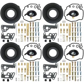 4-Pack Carburetor Rebuild Kit Carb Repair Kits with Diaphragm Replacement for Yamaha Vmax 1200 VMX1200 1985-2000