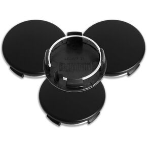 2.25Inch 57MM Wheel Center Caps for Tesla Model S Model X Model Y Model 3 Rivian R1T Rim Hub Caps 6005879 00 A, Pack of 4 (Matte Black, Outer 57MM, Inner 50MM)