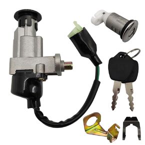 GY6 50cc Ignition Switch Saddle Lock Set for Scooter Moped, B09 Ignition Key Switch for TaoTao Jonway Sunl with 4-pin Plug