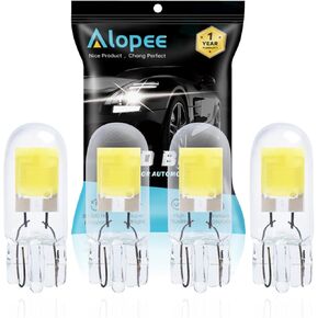 Alopee 4 قطع 194 لمبة LED كهرمانية، C194 لمبة 9SMD 2835 رقاقة، 912 لمبة LED، 921 2825 W5W 158 501 بديل خالٍ من الأخطاء لضوء علامة السيارة DC 12V