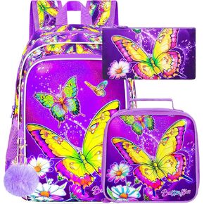 3Pcs Boys Backpack, 16" Shark Bookbag for Elementary Preschool Kindergarten, Kids School Backpacks with Lunch Box(Black)
