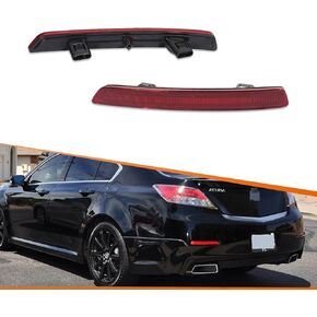 ADIIL 2PCS Red Lens Rear Bumper Bar Reflector Light Kit For 2012 2013 2014 Acura TL