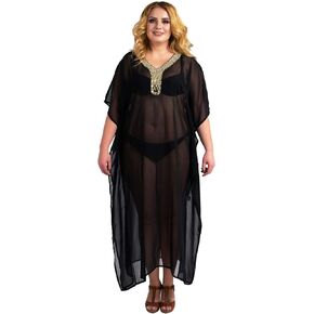 Miss Lavish London Hand Embroidered Caftans for Womens - Beach Cover Ups Kimono Dress - Kaftan Style Maxi Dresses