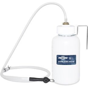 FIRSTINFO 33 Oz (1 Liter) Capacity Brake Service Brake Fluid Bleeder Bottle/Receiver with Non-Return Check Valve + Hook Fixed