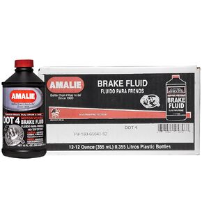AMALIE Dot 4 Brake Fluid (160-65041-92) 12 Ounce Bottle, Pack of 12